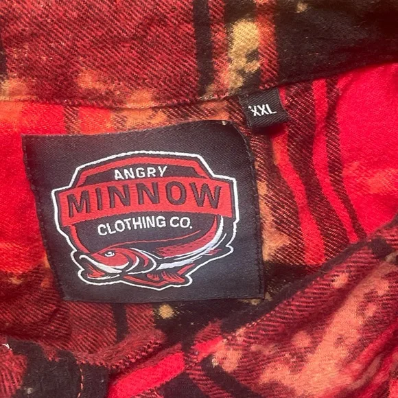 Angry Minnow Co Bleached Buffalo Plaid Soft Brushed Flannel Size XXL “Coffee” - Picture 7 of 16
